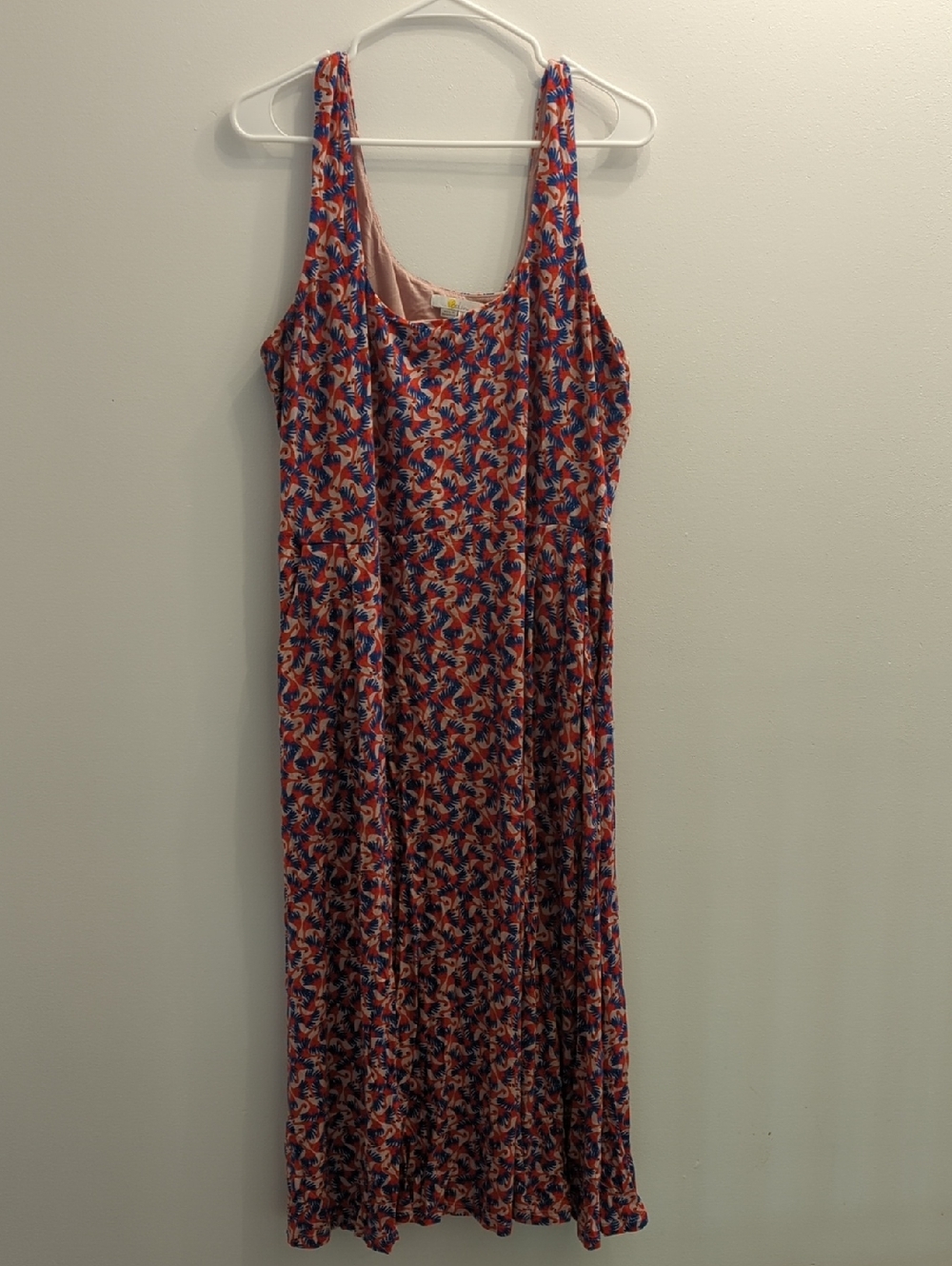 Boden Sleeveless Flamingo-Print Maxi Dress